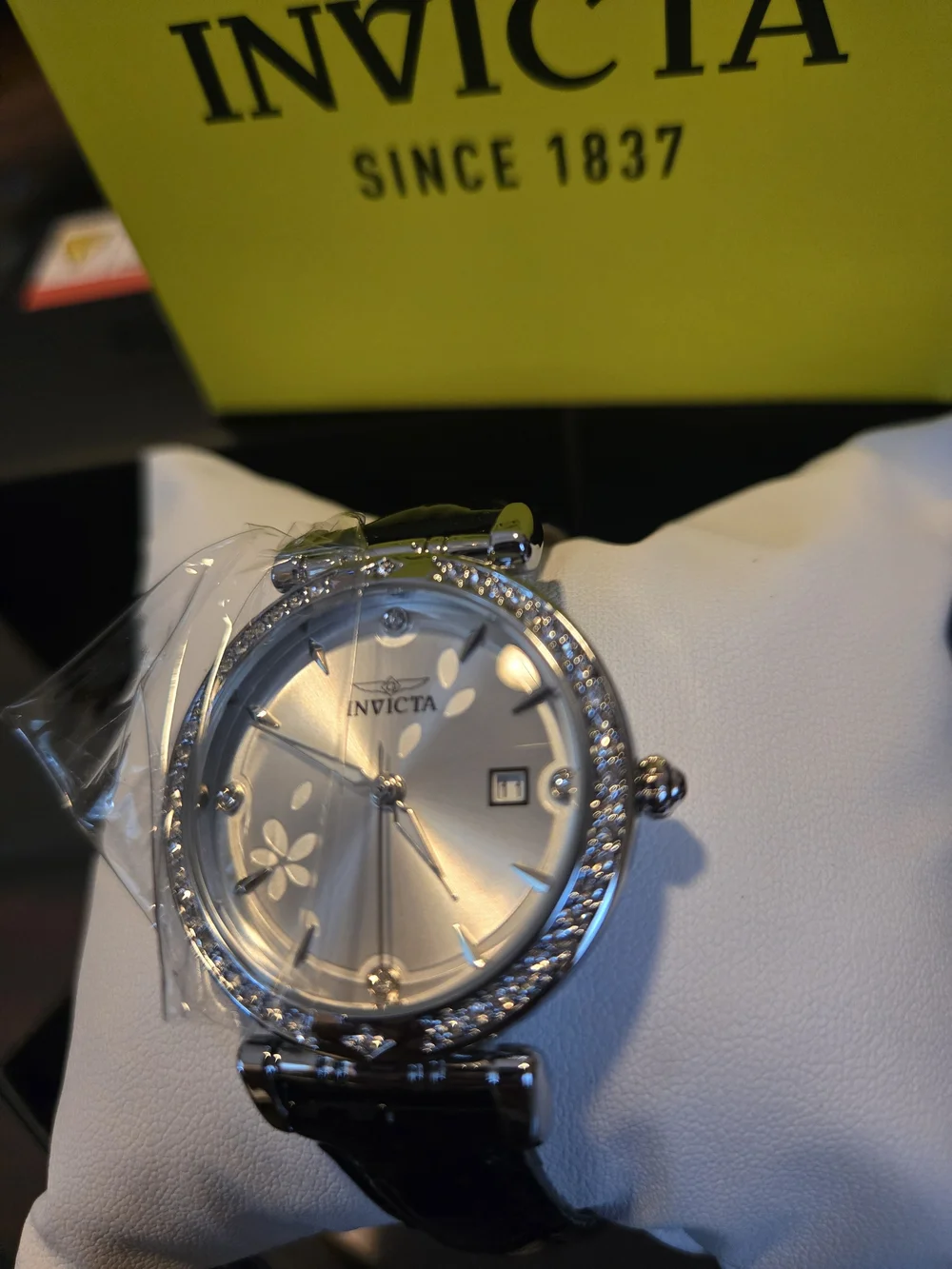 70312 Invicta Celestial Silver-Tone Crystal Floral Dial Women's Watch 33.2mm